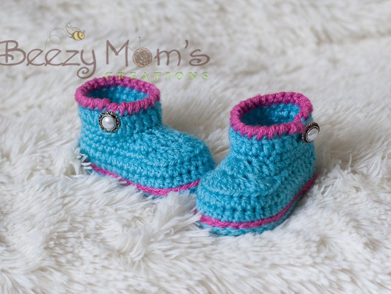 Download PDF crochet pattern b004 Baby Urban boots image 1