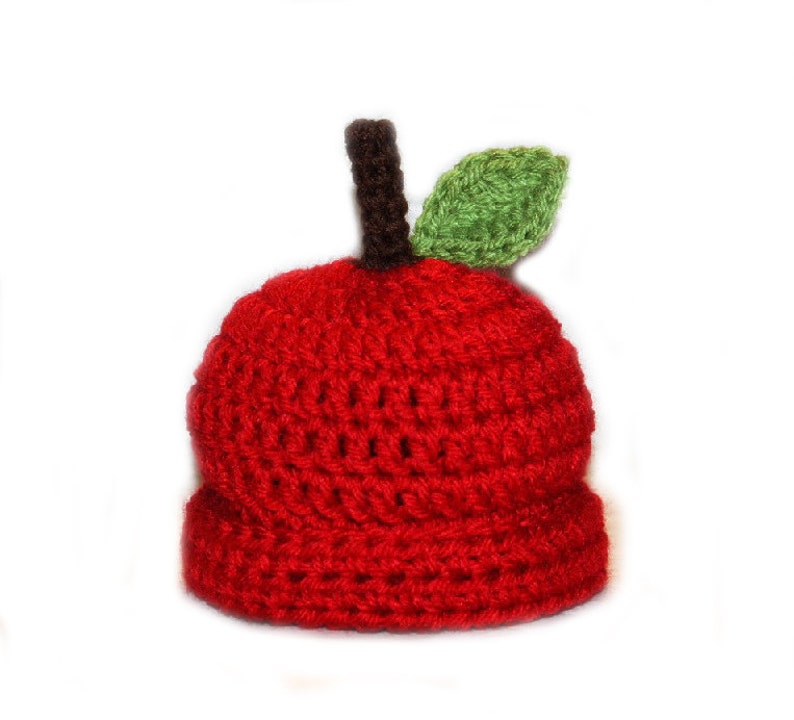 Download PDF Crochet Pattern 019 Lil'l Apple Hat - Etsy
