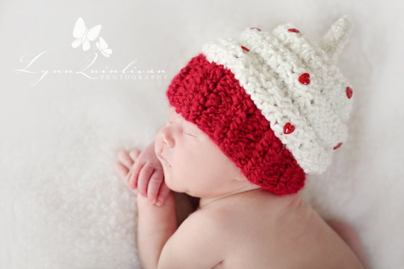 Download PDF KNITTING PATTERN k-13 Newborn Cupcake hat image 2