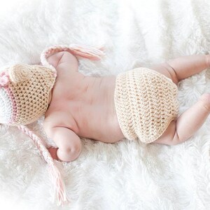 Download PDF crochet pattern Sock Monkey hat and diaper cover Phography Prop image 2
