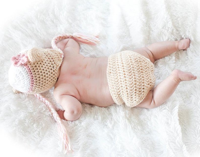 Download PDF crochet pattern Sock Monkey hat and diaper cover Phography Prop image 2