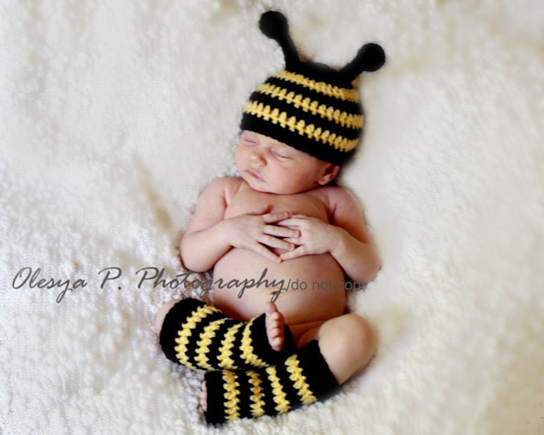 Download PDF Crochet Pattern - Bumble Bee Hat and Leg Warmers - Etsy