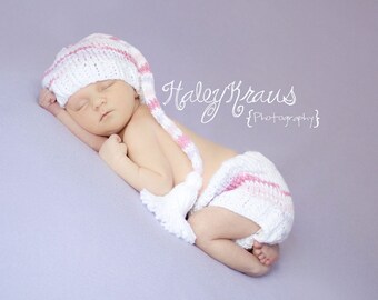 Download PDF knitting pattern k-04 - Knit Newborn Long tail hat and diaper cover