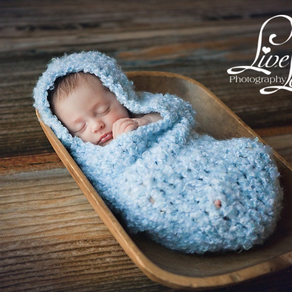 Download PDF crochet pattern s004 - Newborn Hooded Cocoon