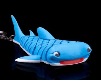 Mark the Whale Shark Keychain – Articulated 3D Printed Desk Fidget Toy