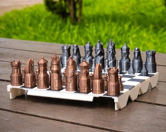 Fold-Up Chess Set - 3D Printed Travel Game