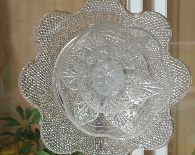Vintage Repurpose Glass Plate Flower Garden Art Mother Ooak Etsy
