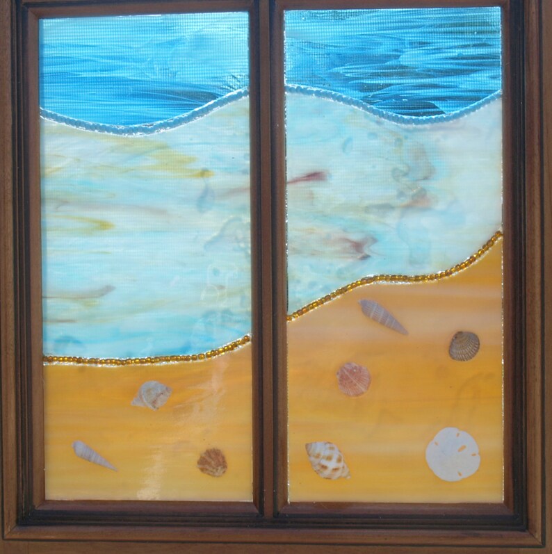 Stained Glass Mosaic Wood Door Repurpose serenity Etsy