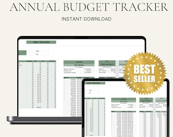 Annual Budget Tracker: Google Sheets Finance Planner (Digital Download)