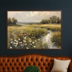 Wildflower Canvas Wall Art: Rustic Cottagecore Floral Print