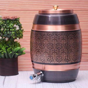 Antique Copper Water Dispenser: 5L/8L/12L/16L Oval Design