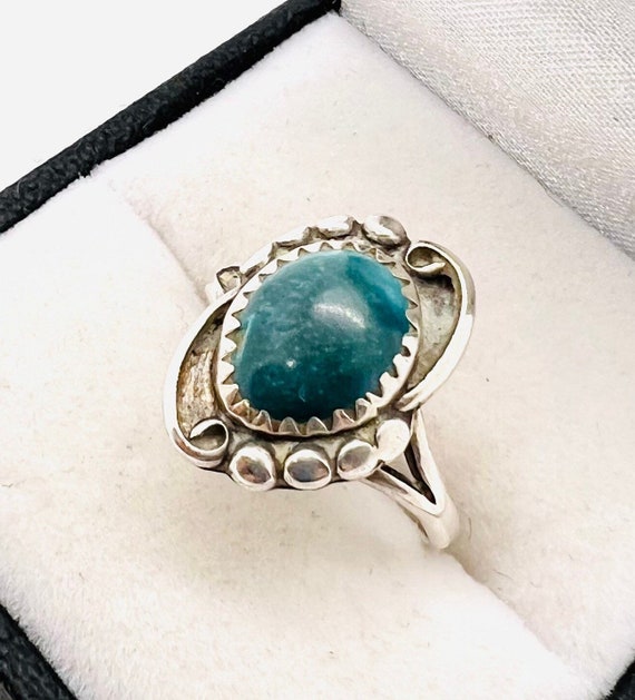 Kevin Yazzie Sterling Silver Turquoise Ring Navaj… - image 1
