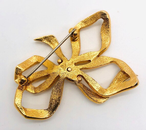 Sparkling Clear Pave Set Rhinestone Stylized Bow … - image 7