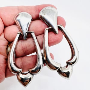 Vintage TAXCO Sterling Silver Door Knocker Dangle Earrings
