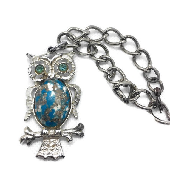 Chunky Owl Charm Bracelet Lucite Jelly Belly Dangl