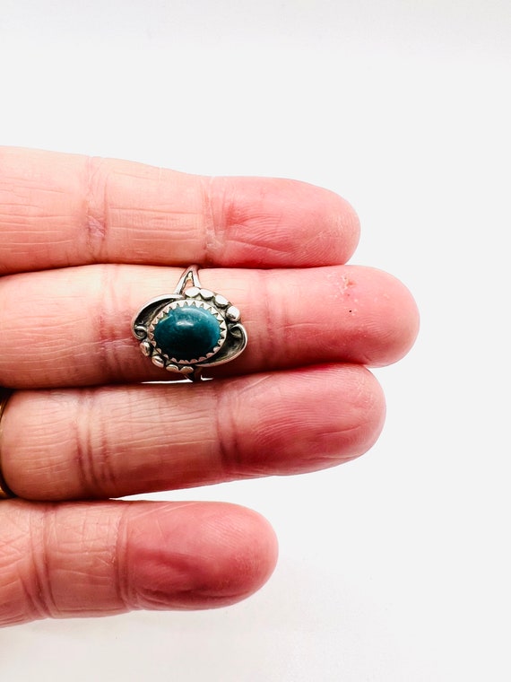 Kevin Yazzie Sterling Silver Turquoise Ring Navaj… - image 6
