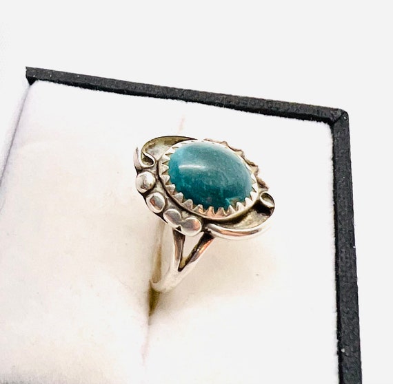 Kevin Yazzie Sterling Silver Turquoise Ring Navaj… - image 4