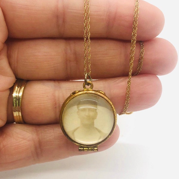 Ball Locket Necklace Etsy