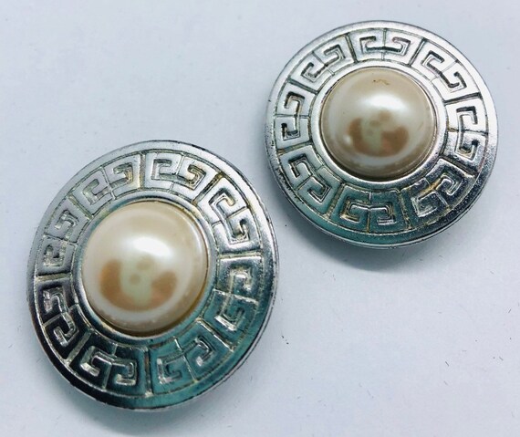 Large GIVENCHY Faux Mabe Pearl Earrings Givenchy … - image 5