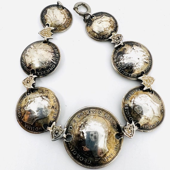 Sterling Silver Australian Repousse Coin Bracelet Trench Art 23g Fine Vintage Jewelry Etsy