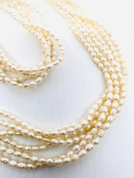 Multi Strand Freshwater Pearl Necklace & Bracelet… - image 6