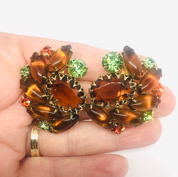 Huge Juliana Delizza and Elster Rhinestone Earring