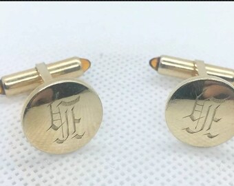 Krementz Gold Filled Amber Bullet Cufflinks Monogram MCM Vintage Men’s Jewelry