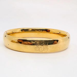 Art Deco Carl-Art Gold Filled Bangle Bracelet “SGM” Monogram  Fine Vintage Antique Jewelry