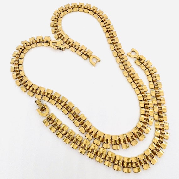 MONET Panther Link Gold Tone Necklace Bracelet De… - image 9