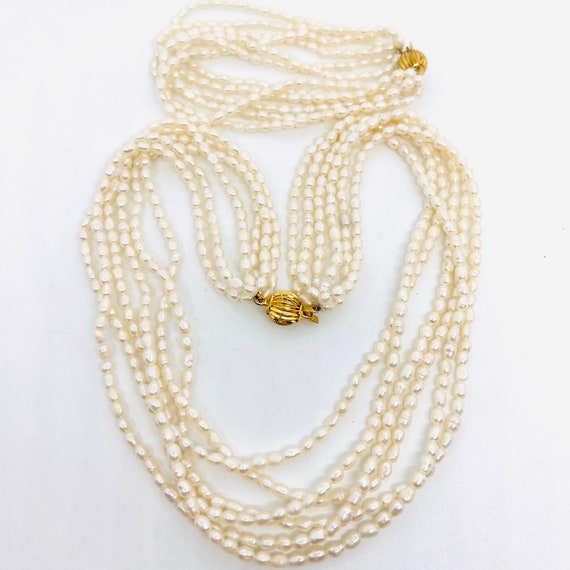 Multi Strand Freshwater Pearl Necklace & Bracelet… - image 2