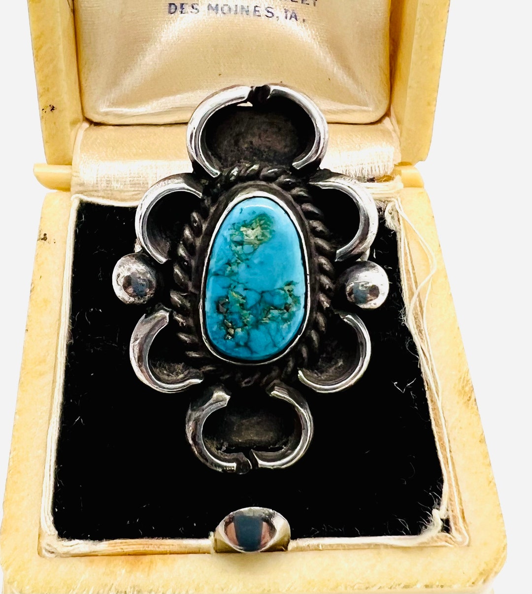 Large Sterling Silver Navajo Turquoise Ring 6.6gm Size 7 Native ...
