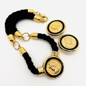 Chunky 80’s Faux Ancient Coin Warrior Necklace Earrings Demi Vintage Designer Jewelry