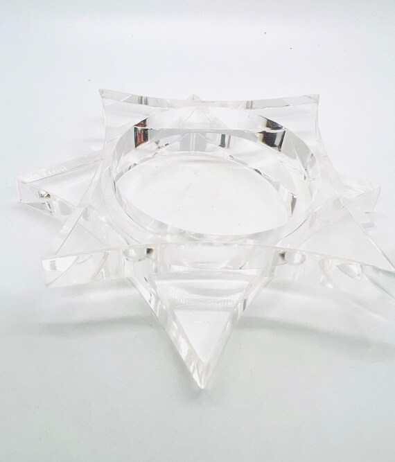 Two HUGE Clear Lucite Acrylic Geometric Bangle Br… - image 3