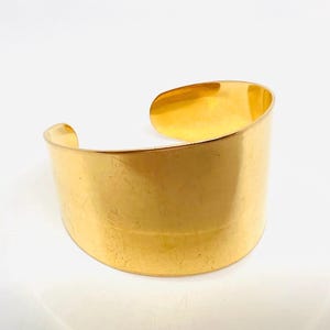 Wide Milor Italy Gold Plated Stainless Steel Tapered Cuff Bracelet Signed Vintage Designer Jewelry