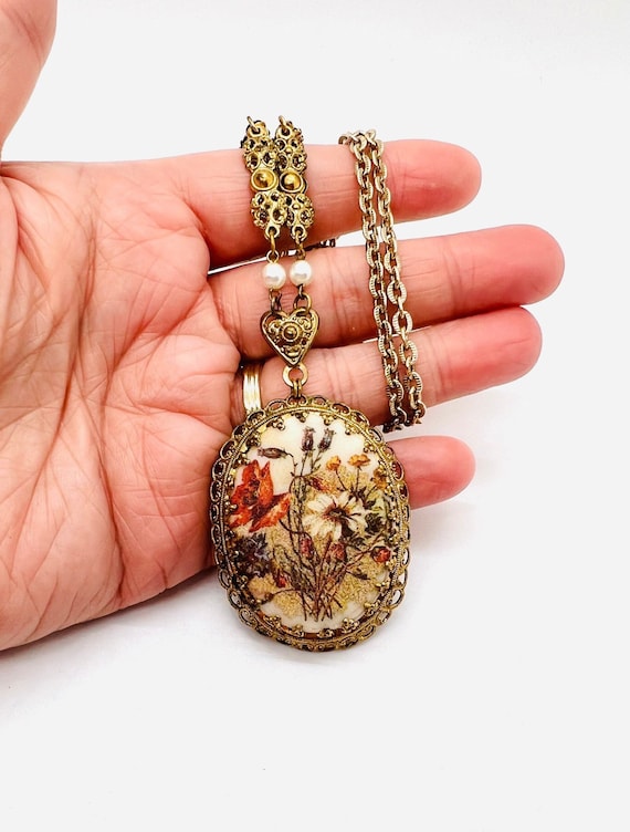 WEST GERMANY Ornate “sugar” Beaded Floral Necklace Signed WEST GERMANY Ornate “sugar” Beaded Floral Necklace Signed