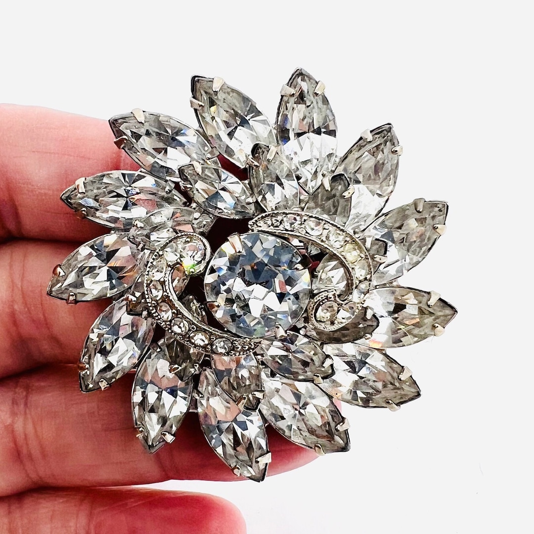 希少美品　EISENBERG　ヴィンテージ　ブローチ　ラインストーン　ビジュー 希少美品EISENBERGヴィンテージブローチラインストーンビジュー