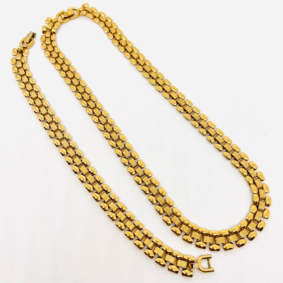 MONET Panther Link Gold Tone Necklace Bracelet De… - image 2