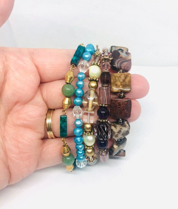 METAL BEAD BRACELET THIN GOLD GREEN METAL BEAD BRACELET THIN GOLD GREEN