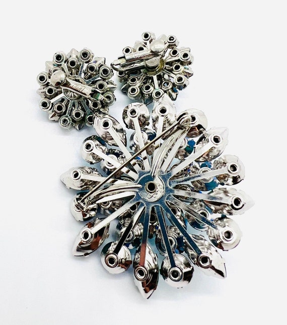 Beautiful CORO Rhinestone Brooch & Earrings Demi … - image 7