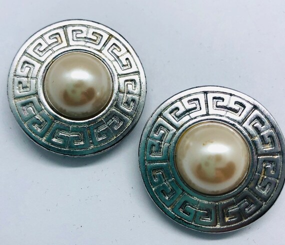 Large GIVENCHY Faux Mabe Pearl Earrings Givenchy … - image 6