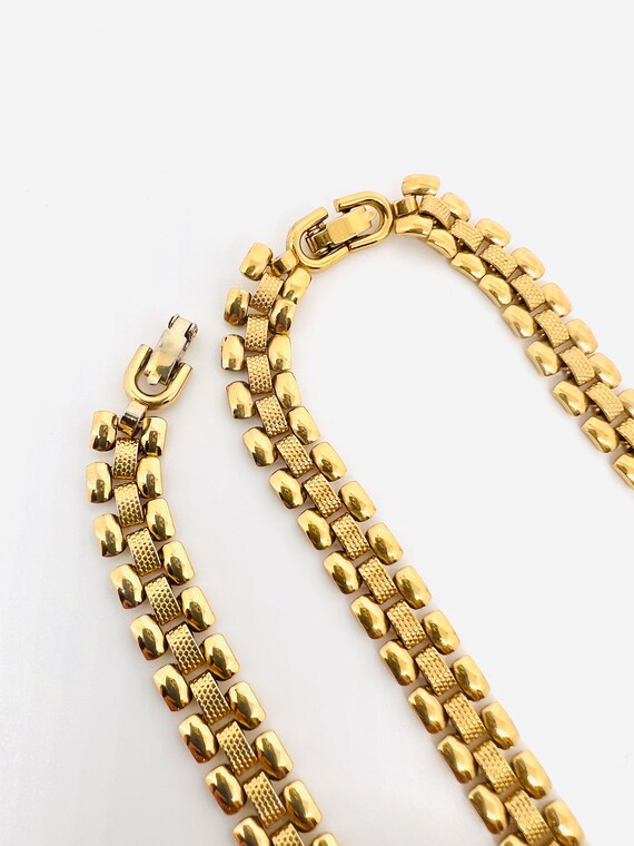MONET Panther Link Gold Tone Necklace Bracelet De… - image 5