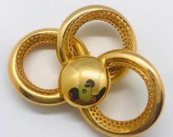 Large NOS Modernist Brooch Space Age Sputnik Gold Tone Vintage Jewelry