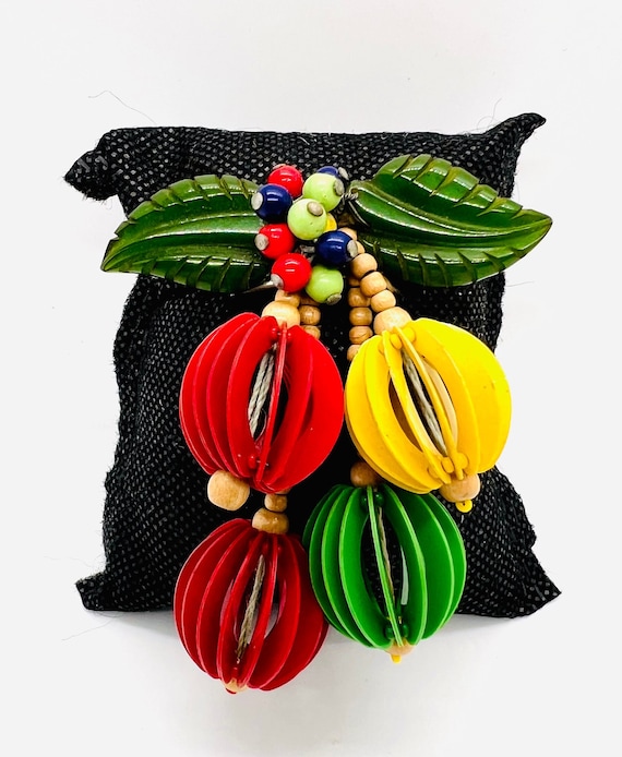 Early MIRIAM HASKELL Bakelite “Lampshade” Dangle … - image 2