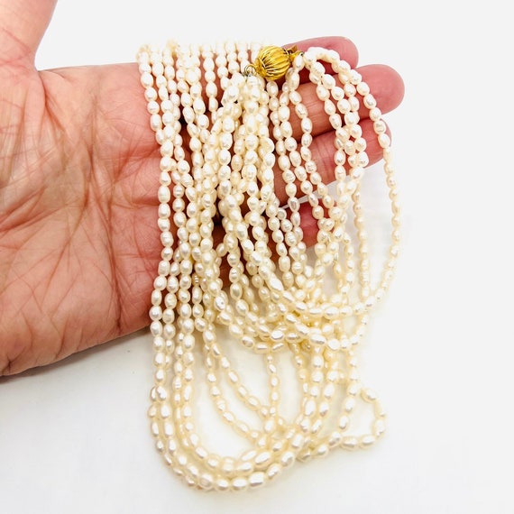 Multi Strand Freshwater Pearl Necklace & Bracelet… - image 8