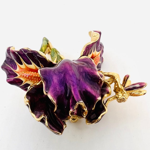 KIRKS FOLLY Purple Enameled Iris & Fairy Brooch S… - image 5