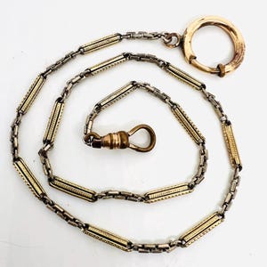 Victorian Gold Filled Pocket Watch Chain Swivel Hook Jump Ring Antique Jewelry