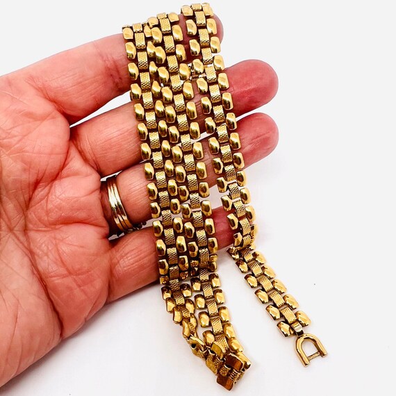 MONET Panther Link Gold Tone Necklace Bracelet De… - image 8