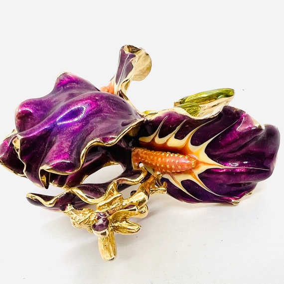 KIRKS FOLLY Purple Enameled Iris & Fairy Brooch S… - image 7