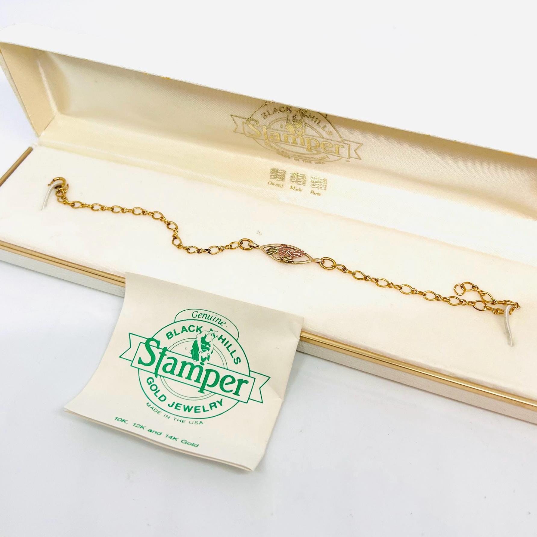 Stamper Black Hills Gold 10k & 12k Gold Filled Bracelet 8 Inches Fine Vintage Jewelry