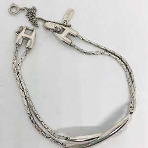 Signed MONET Double Strand Bracelet X Design Vintage Designer Jewelry image 6